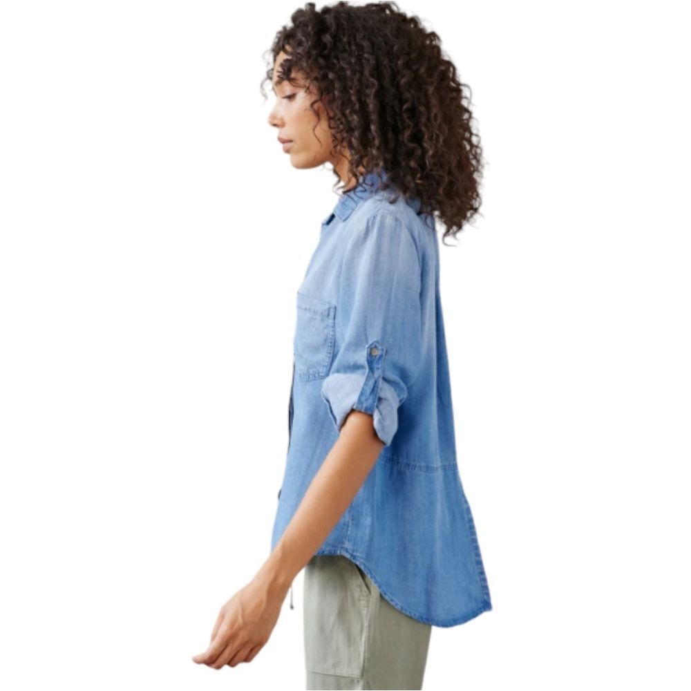 Bella Dahl Split Back Button Down - Light Ombre W… - image 3